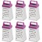 Novelty Mini Stainless Steel Cheese Grater Set (1.5 x 2.9 x 1.15 Inches, 6 Pack)